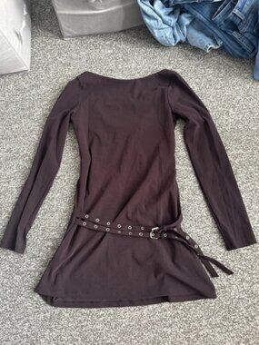 Bershka medium brown long sleeve dress